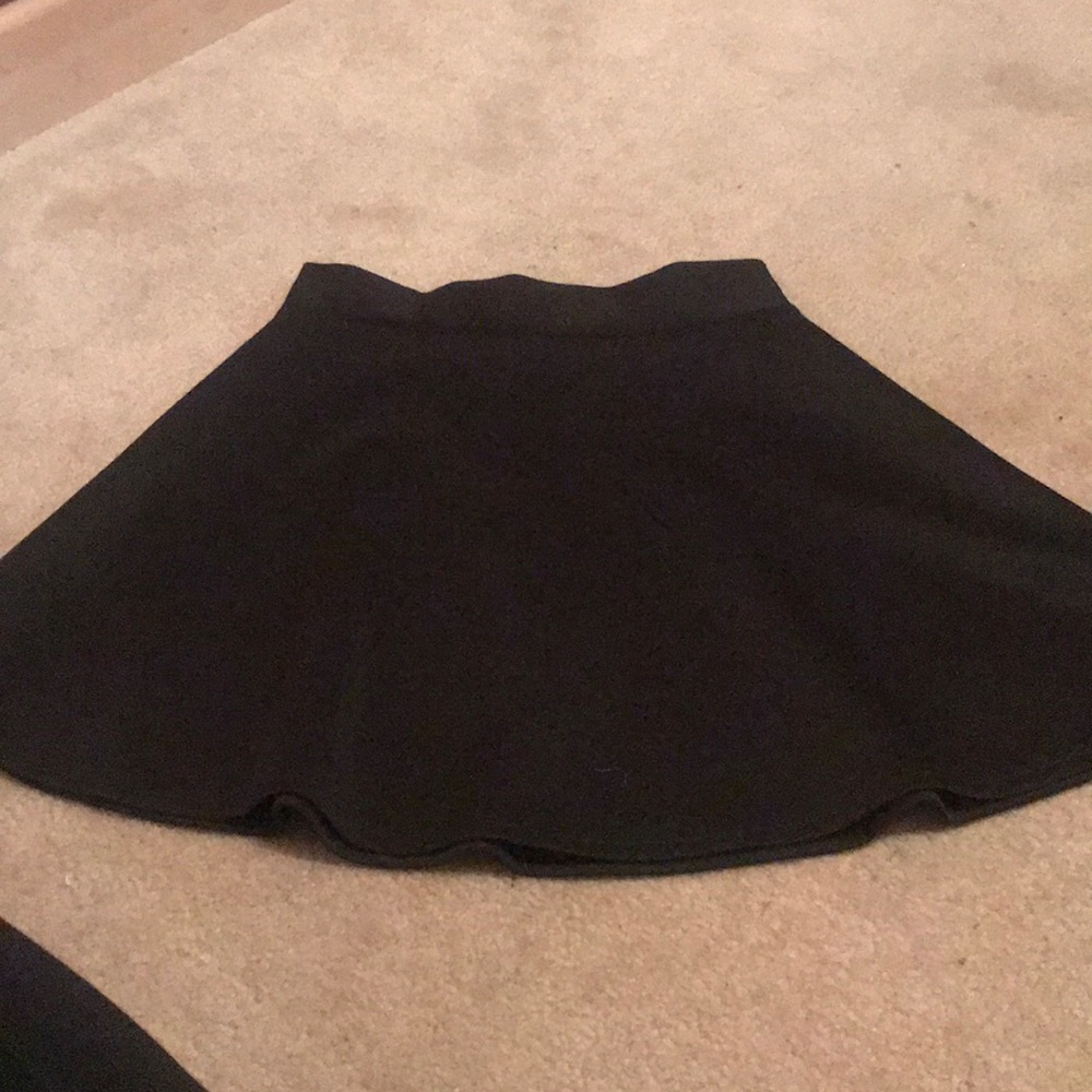 Black flare skirt